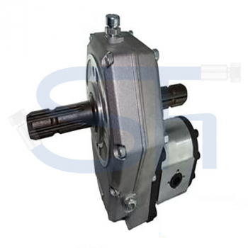 Zapfwellengetriebe BG3 - 1:3.8 - Durchtrieb mit 2 x Stummel - 22ccm Pumpe BG3