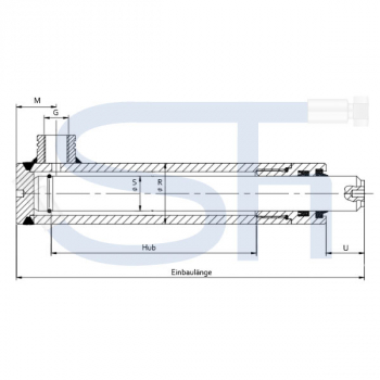 Hydraulikzylinder 60/250 Hub - einfachwirkend