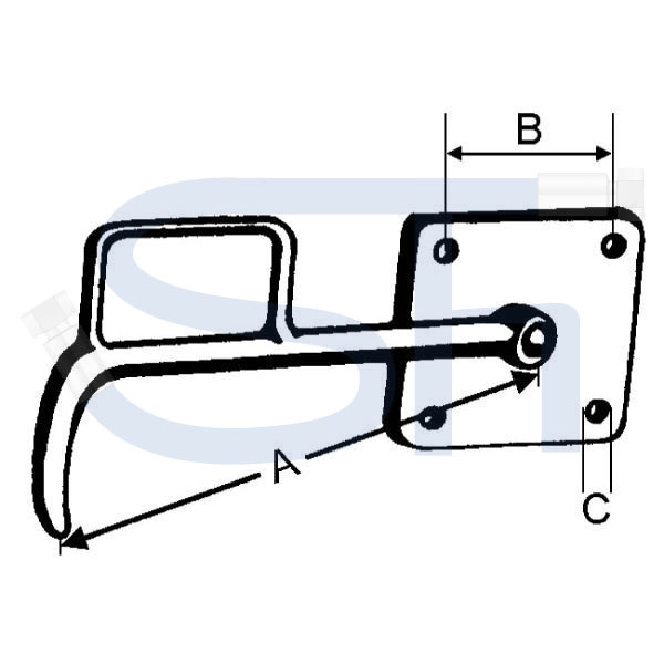 Bügelverschluss 8,5mm - Links - Lochabstand 55mm