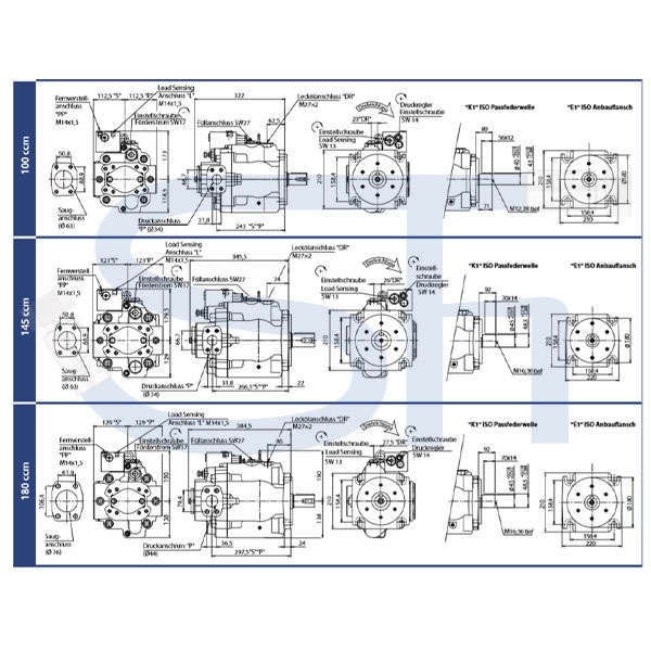 Axialkolben Verstellpumpe 37,1ccm - rechtsdrehend - mit Load Sensing Regler