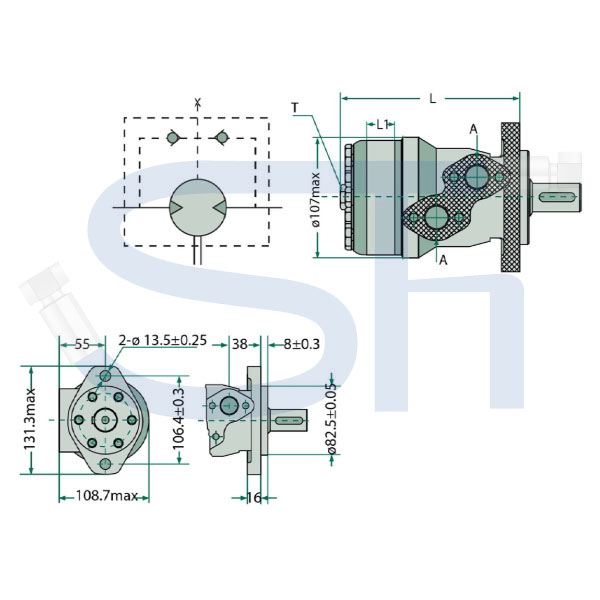 Ölmotor BMR 400ccm - 32mm Welle - zylindrisch