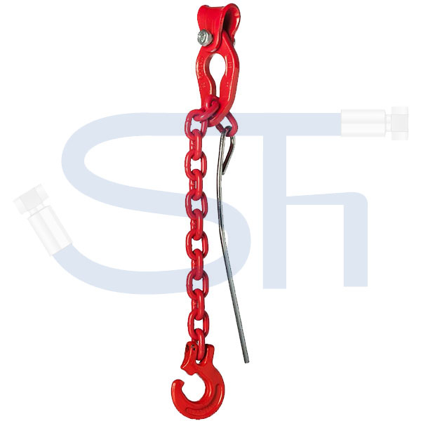 Forst-Chokerkette 8mm mit Kuppelschlitzring und Durchstecknadel - Vierkantkette - Güteklasse 8