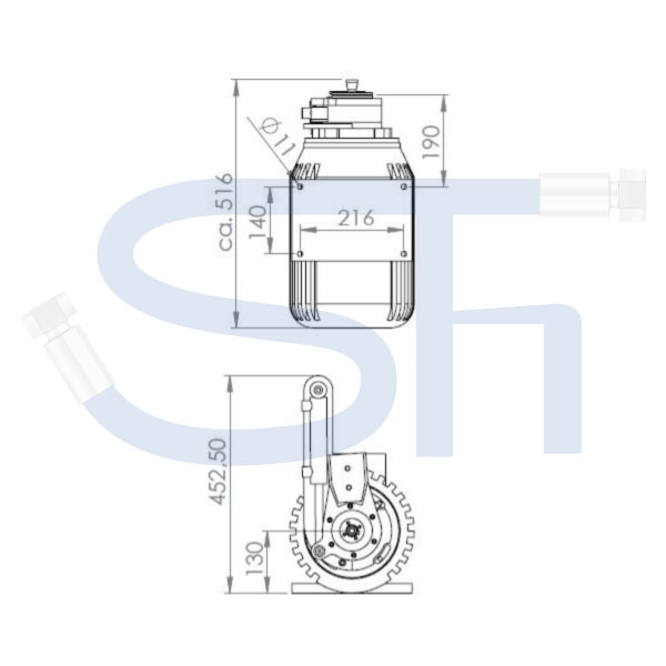Cutmaster Elektro 5,5kW - Hydraulisch - Schwenkrichtung Links