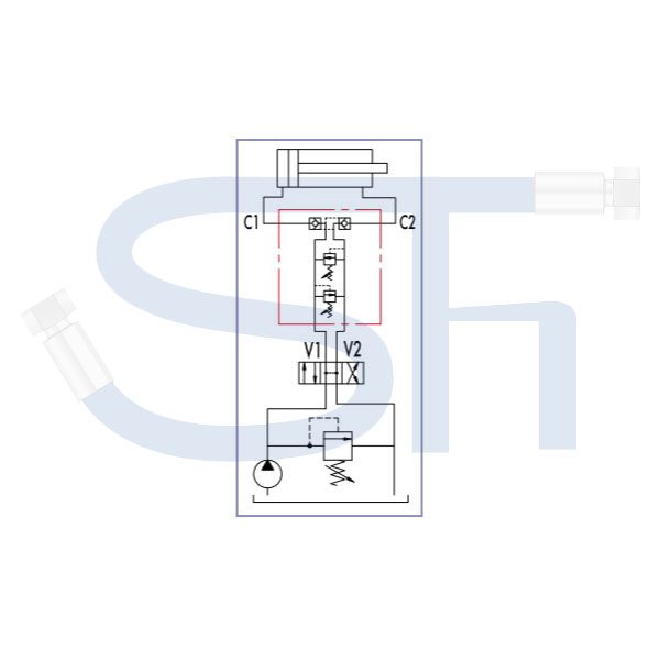 Druckbegrenzungsventil R 1/2" 10 - 180 BAR - doppelt - mit entsperrbarem Rückschlagventil