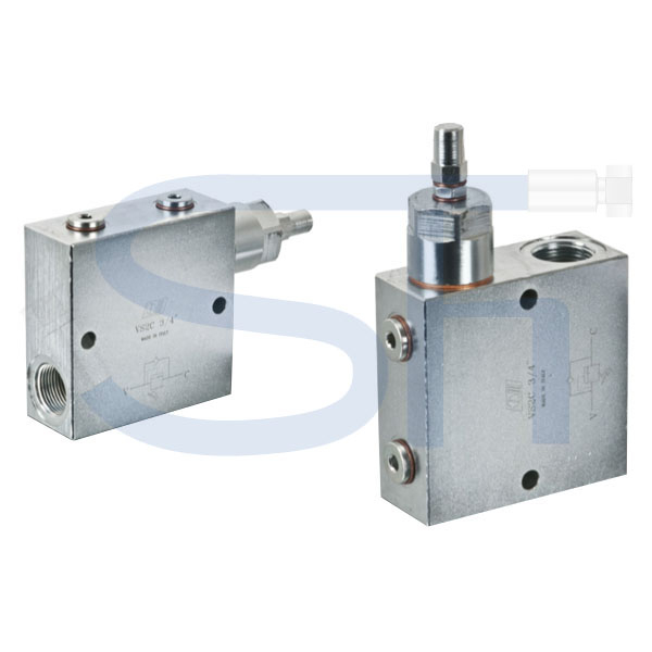 Druckfolgeventil R 1/2" 80 - 300 BAR - druckkompensiert mit Umgehungsrückschlagventil