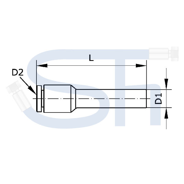 Gerader Reduzierstecknippel 8mm - 6mm - Kunststoff