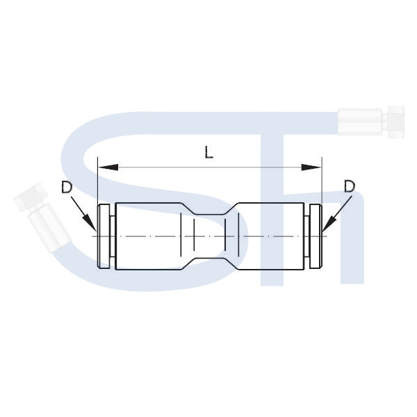 Gerader Steckverbinder 4mm - Kunststoff