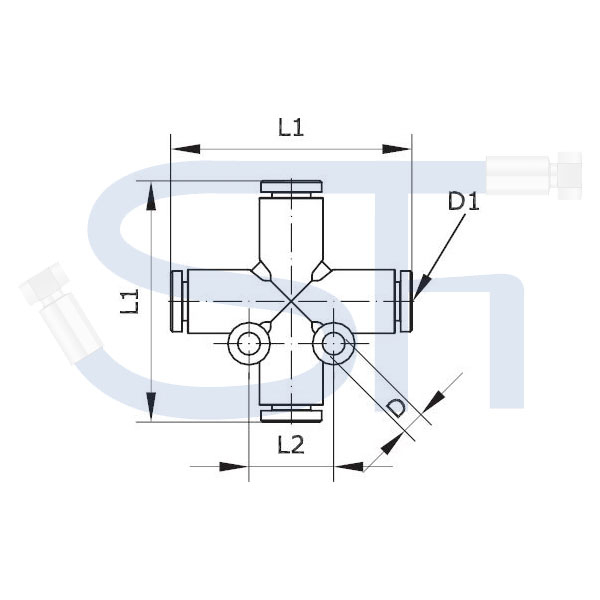 Kreuzsteckverbinder 10mm - Kunststoff