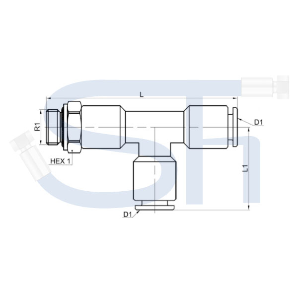 L-Steckverbinder 10mm - R 1/4" - Kunststoff