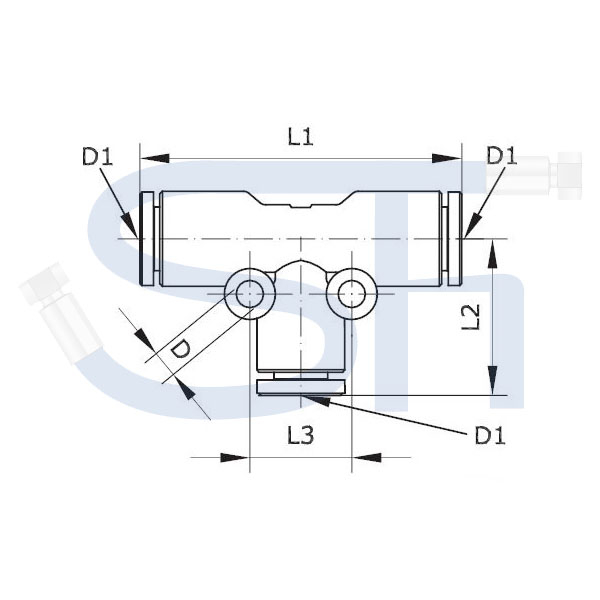 T-Steckverbinder 4mm - Kunststoff