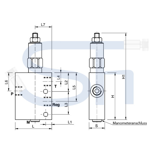 Druckminderventil R 1/2" 10 - 60 BAR - direktgesteuert