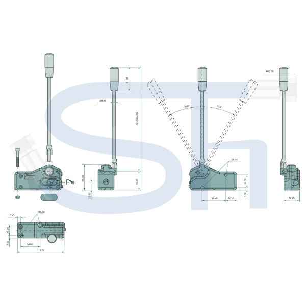 Einfachschalthebel 50 l/min für Handhebelventile