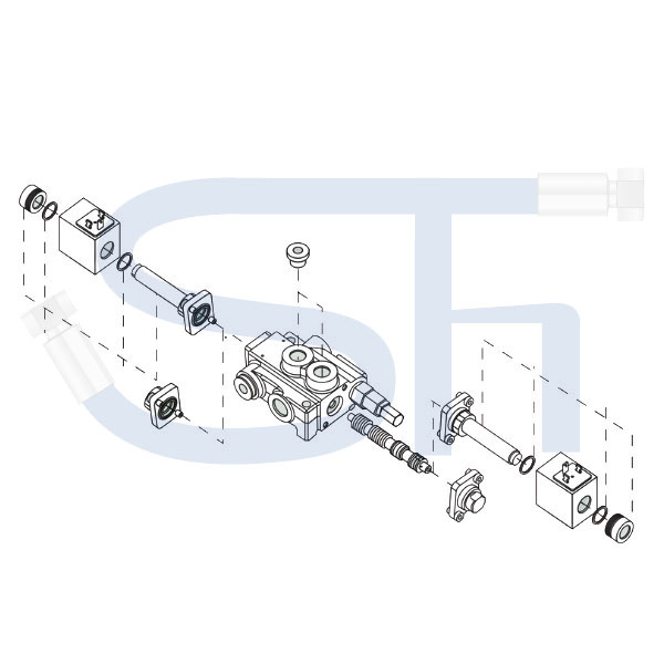 Elektrisches Steuerventil 80 l/min - 4 Sektionen - Doppeltwirkend - 24 V DC