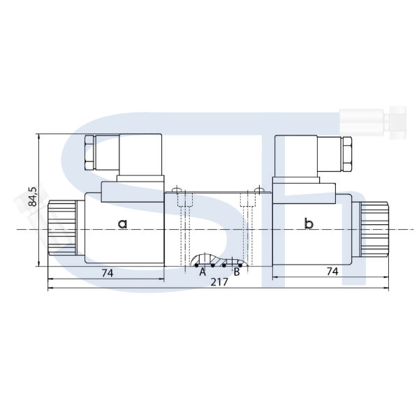 4/3-Wegeventil CETOP 03 - 60 l/min - NG6 - 12 V DC - Schaltstellung E