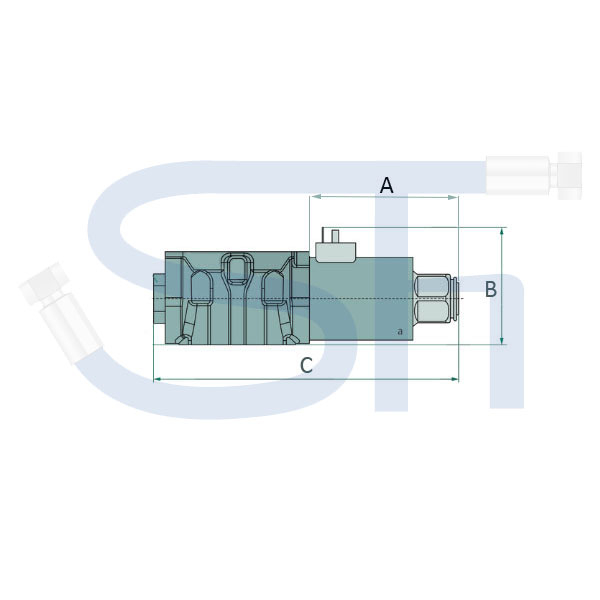 4/2-Wegeventil CETOP 05 - 120 l/min - NG10 - 12 V DC - Schaltstellung HB