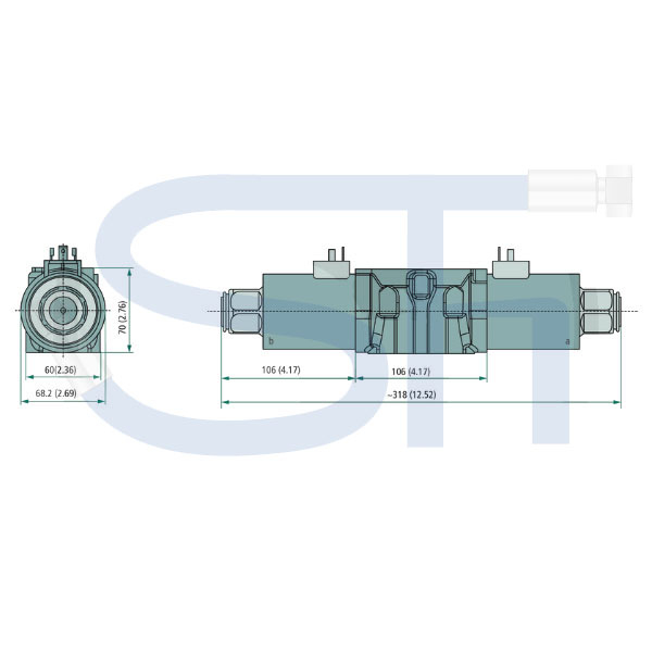 4/3-Wegeventil CETOP 05 - 120 l/min - NG10 - 12 V DC - Schaltstellung J