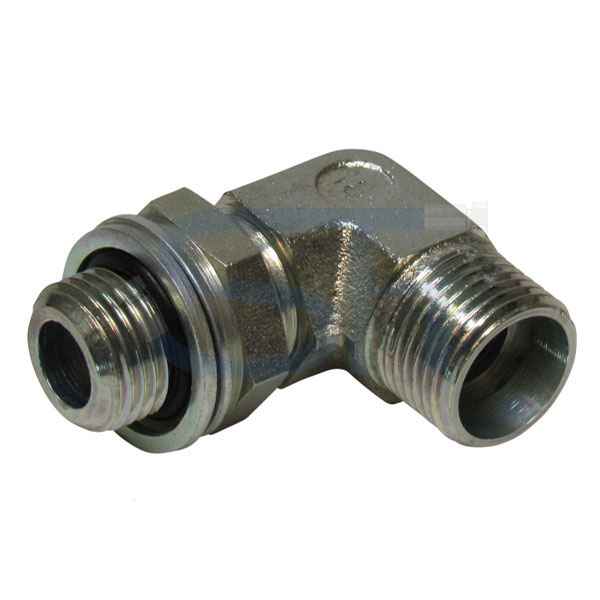 Einstellbare Winkel-Einschraubverschraubung 90° 08L - R 1/4" mit Gegenmutter