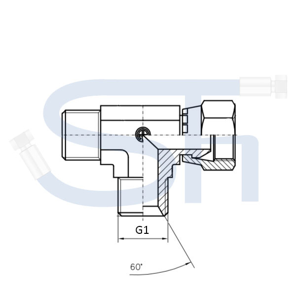 Einstellbare L-Verschraubung R 1 1/2"