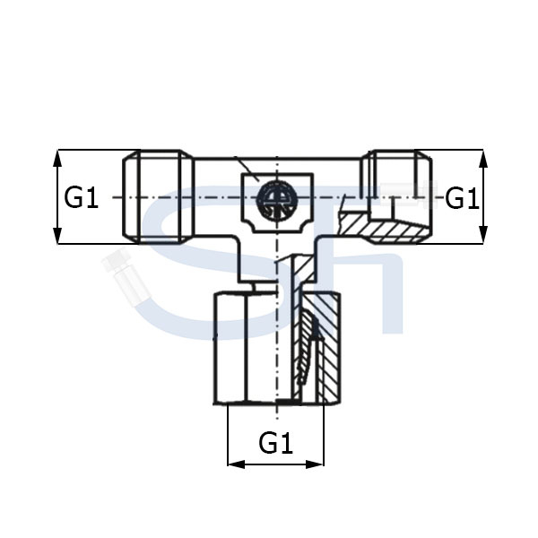 Einstellbare T-Verschraubung 06L