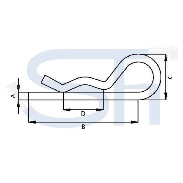 Federstecker - 2mm - Länge 44mm