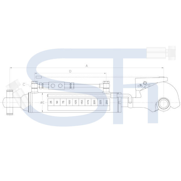 Hydraulischer Oberlenker Kat. 3 - 300 Hub - mit Fanghaken