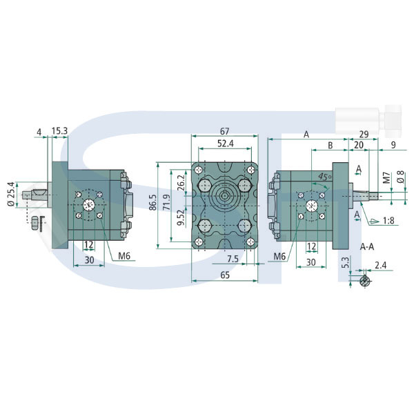 Hydraulikpumpe 7ccm - BG1 - Konus 1:8