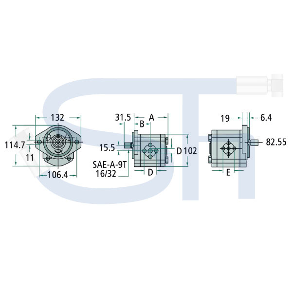Hydraulikpumpe 8ccm - BG2 - SAE Z=9