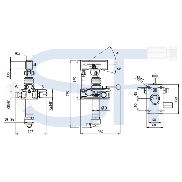 Handpumpe für Tankeinbau 12ccm - doppeltwirkend mit DBV