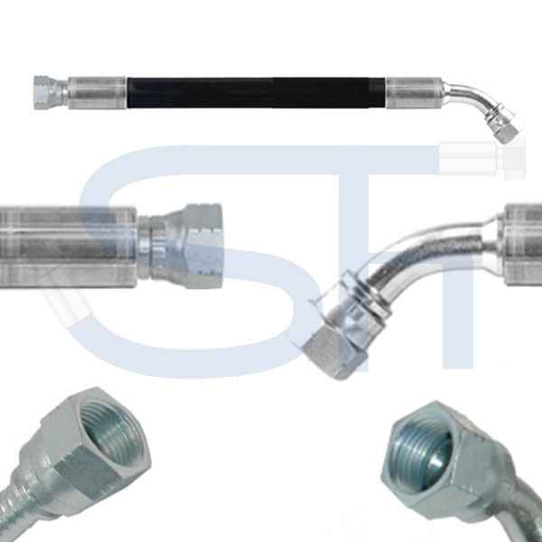 Hydraulikschlauch 2SC DN10 - JIC 9/16" - IG-IG 45°