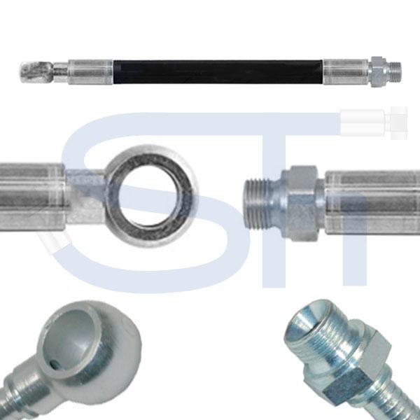 Hydraulikschlauch 2SC DN06 - Ringnippel 1/4" D=13.20mm - AG - BSP 1/4"