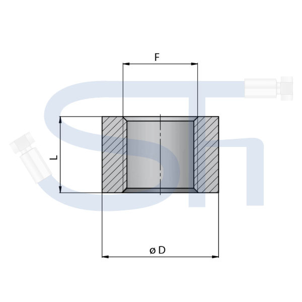 Anschweißmuffe M 14x1,5 - Höhe 16mm