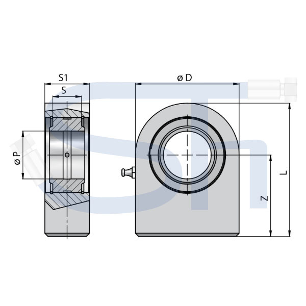 Gelenkkopf 40mm - Bodenseitig - Anschweißauge für Hydraulikzylinder