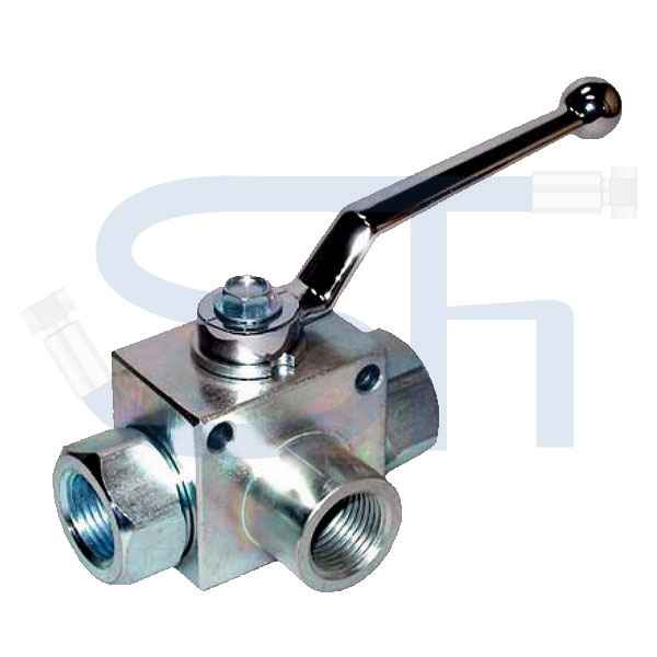 3-Wege Kugelhahn IG R 1/4" - T-Bohrung