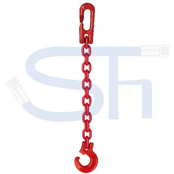 Forst-Kuppelchokerkette 8mm mit Kuppelschlitzring - Vierkantkette - Güteklasse 8