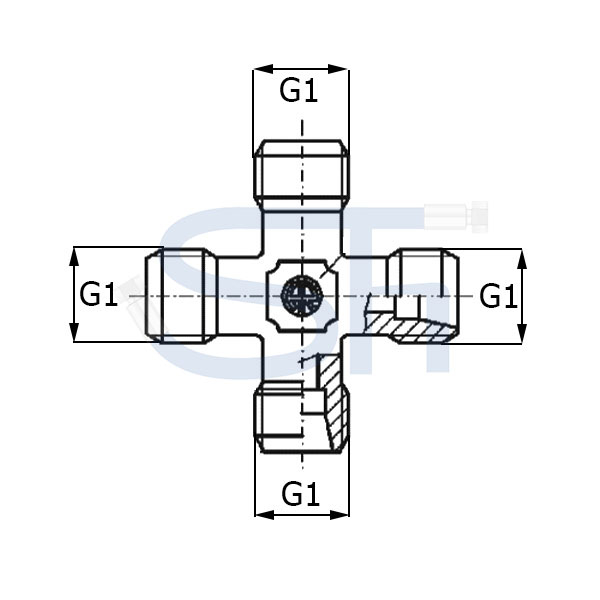Kreuzverschraubung R 1/2"