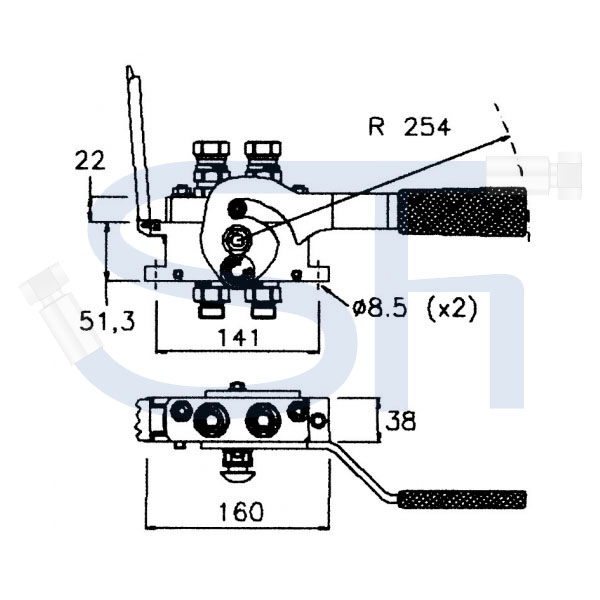 Multikupplung FASTER BG2 2-fach R 1/2" - rechteckig - Nippelseite (Loshälfte) - 2PB06