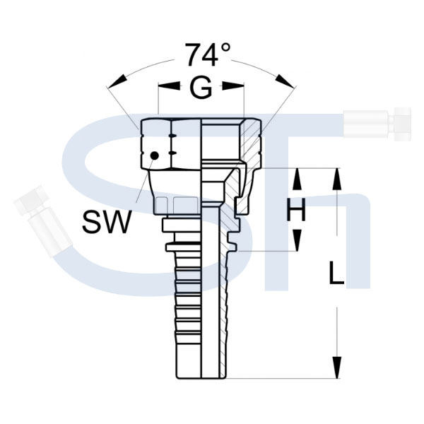 Pressarmatur DN08 - 1/2" - IG - JIC