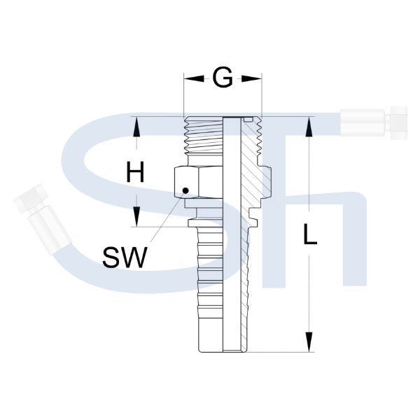 Pressarmatur DN10 - 13/16" - AG - ORFS