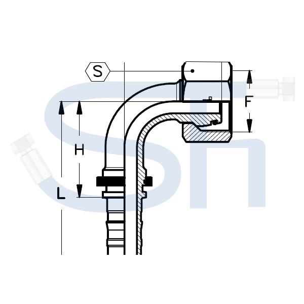 Pressarmatur DN19 - 25S - IG 90° - DKOS-S - 4SH
