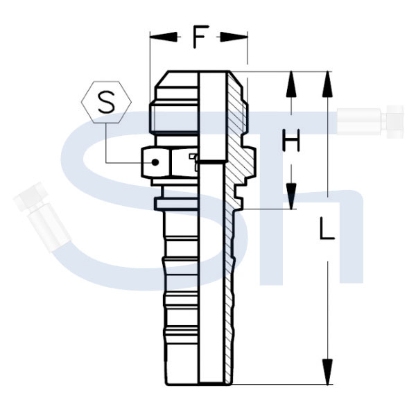 Pressarmatur DN19 - 1 1/16" - AG - JIC - 4SH