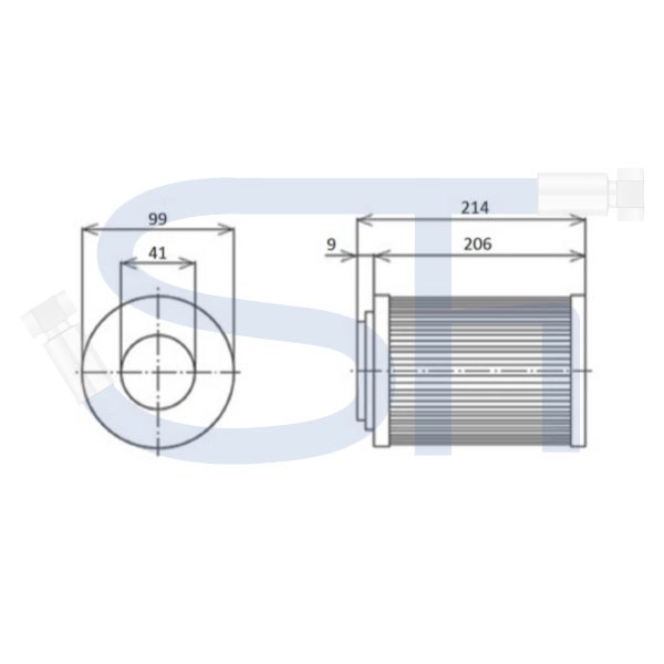 Ersatzfilterelement für Rücklauffilter - 250 Liter/min - 25µm - Tankeinbau
