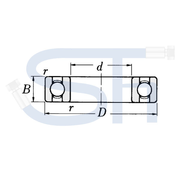 Rillenkugellager Innen-Ø 40mm - Serie 6000 - 6008 2RS