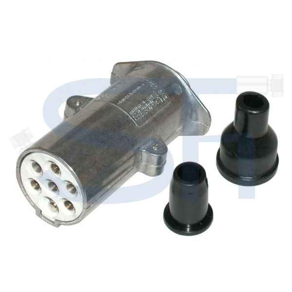 Stecker 7-polig - 24 V - mit vertauschtem 1/31 Kontakt - Schraubanschluss - Alu