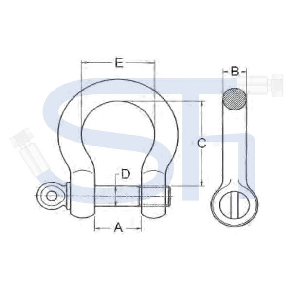 Hochfeste Schäkel 1 1/2" - 17,00t - Gerade Form mit Augbolzen