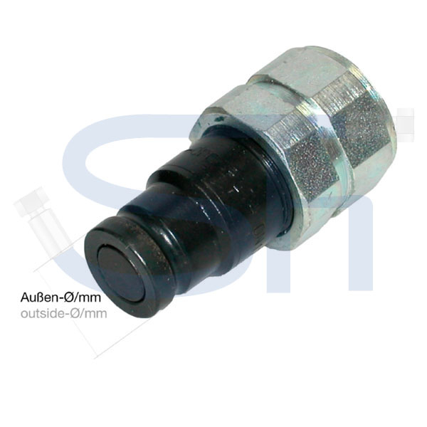 Flachdichtende Steckkupplung BG2 Stecker R 3/8" IG
