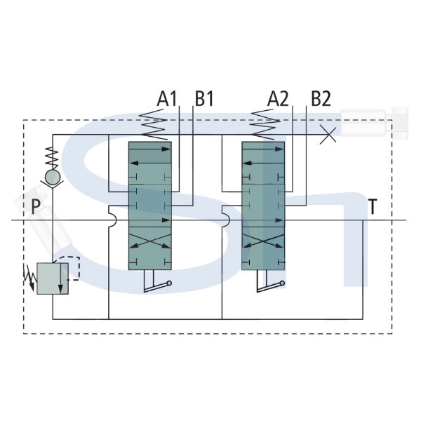 Steuerventil 50 l/min - 2 Sektionen - Doppeltwirkend