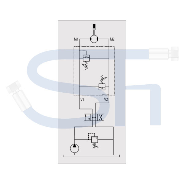 Schockventil R 1/2" 10 - 180 BAR - doppeltwirkend - zum direkten Aufflanschen auf BMP / BMR Motoren