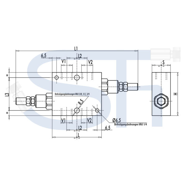 Schockventil R 1/4" 10 - 180 BAR - doppeltwirkend