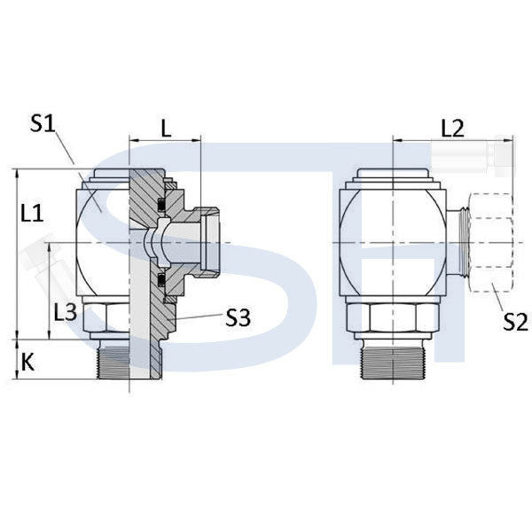 Winkeleinschraubdrehverschraubung 06L - M 10x1