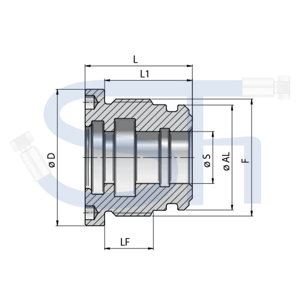 Führungskopf Ø 40mm - 20mm / Kolbenstangenführung